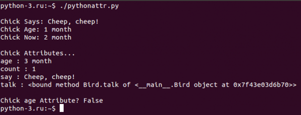 Доступ к атрибутам класса в языке Python