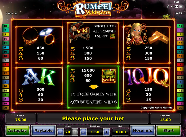 Игровой автомат Rumpel Wildspins - завоюй золото хитрого карлика в казино Вулкан