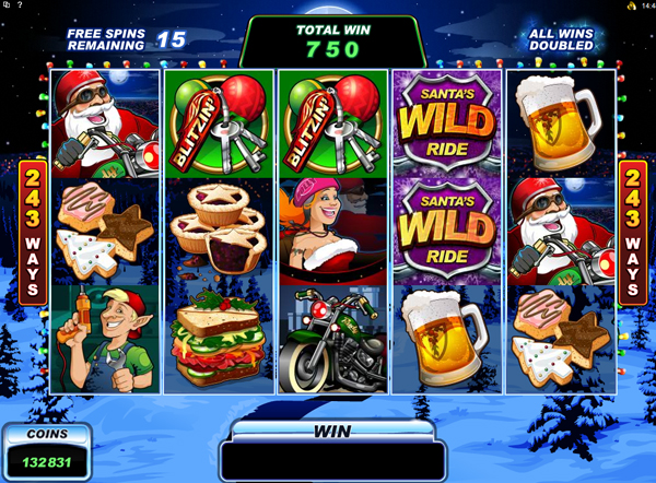 Игровой автомат Santa's Wild Ride - щедрые подарки ждут вас